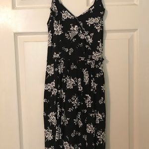 B&W Ruffled Floral Dress